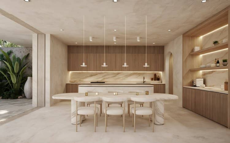 Tulum residence kitchen prepared for Airbnb guests
